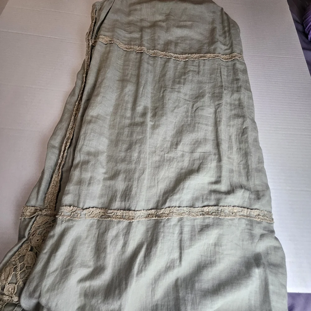 LIM'S Women Delicate Taupe Crochet Maxi Dress Size Large - Picture 10 of 15